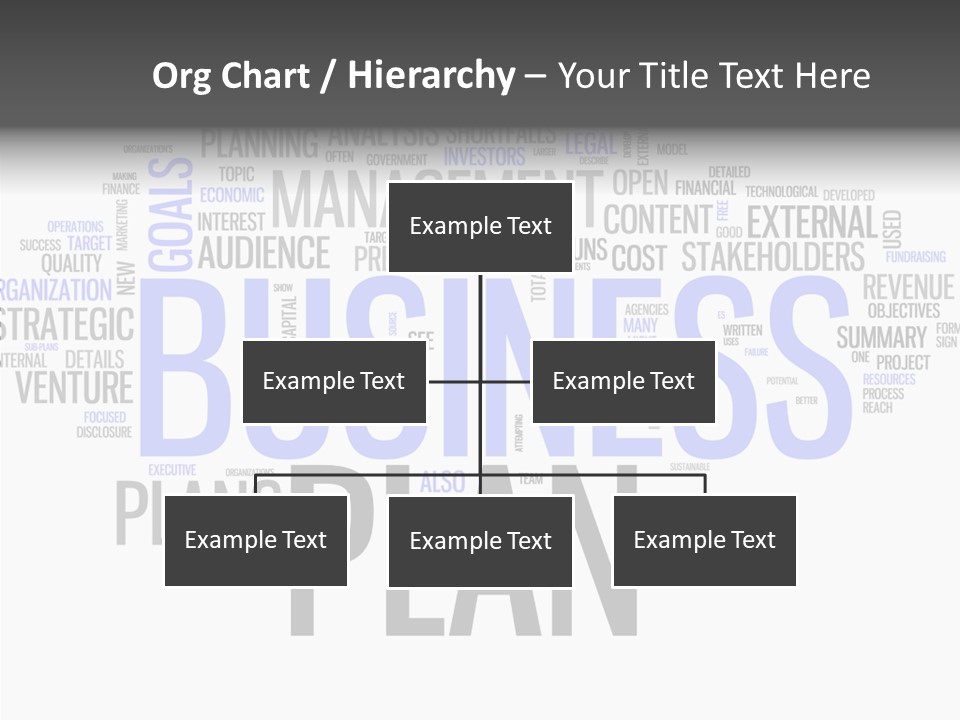 A Business Plan Is Shown In A Word Cloud PowerPoint Template