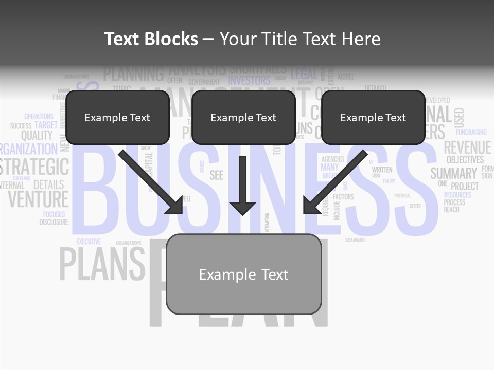 A Business Plan Is Shown In A Word Cloud PowerPoint Template