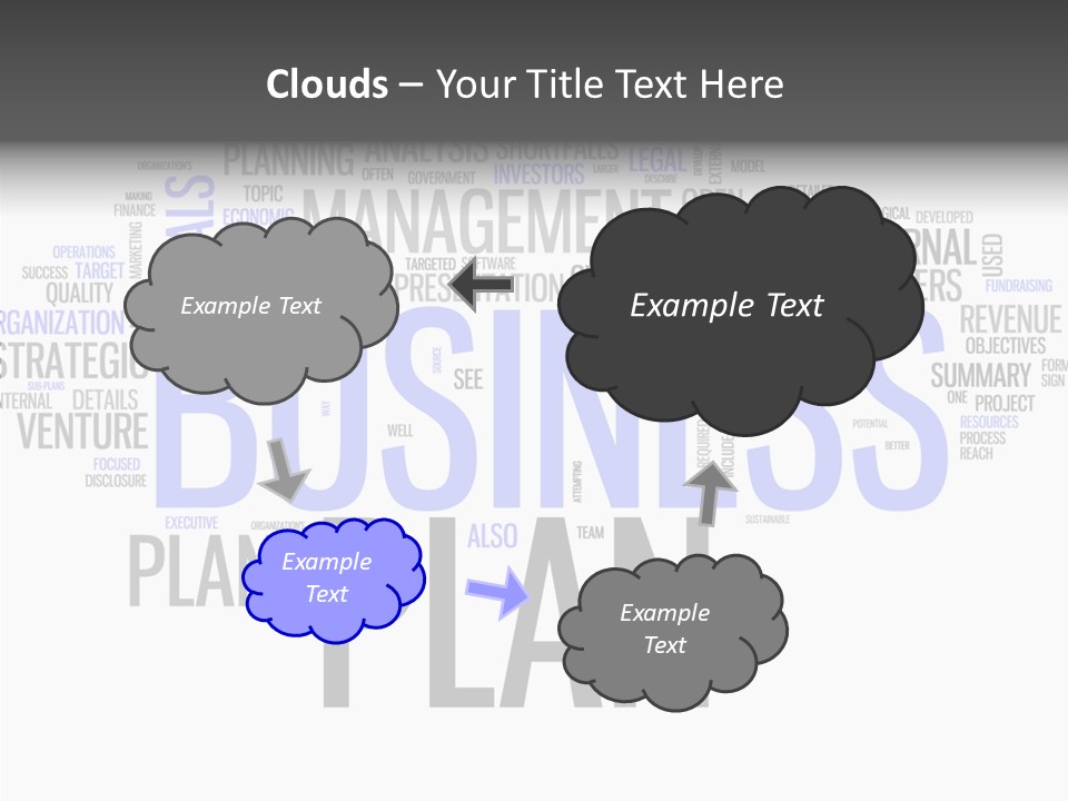 A Business Plan Is Shown In A Word Cloud PowerPoint Template