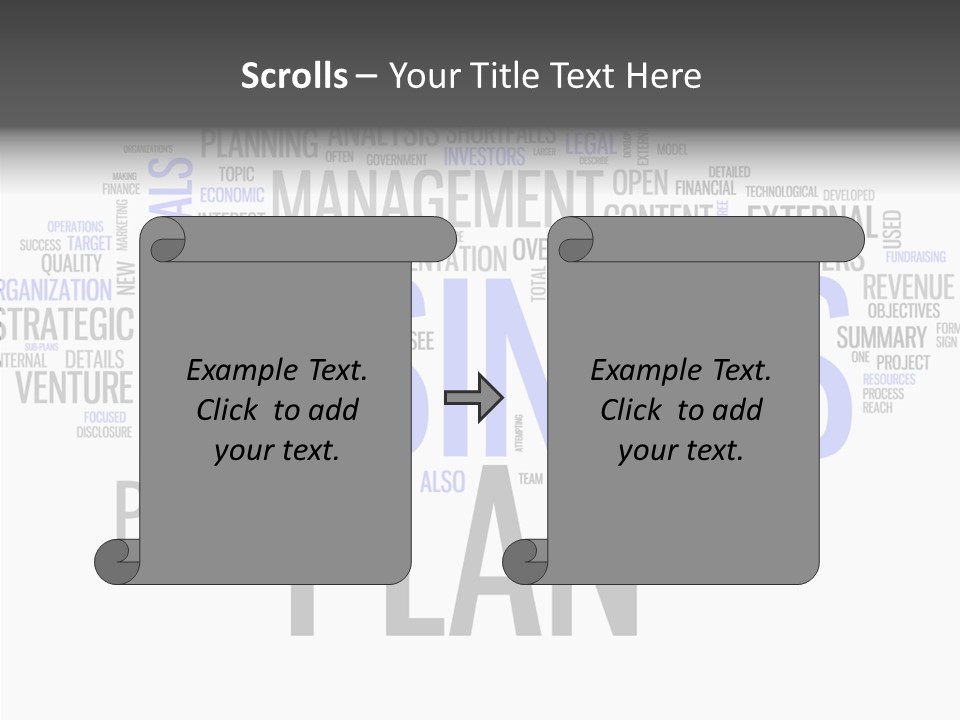 A Business Plan Is Shown In A Word Cloud PowerPoint Template