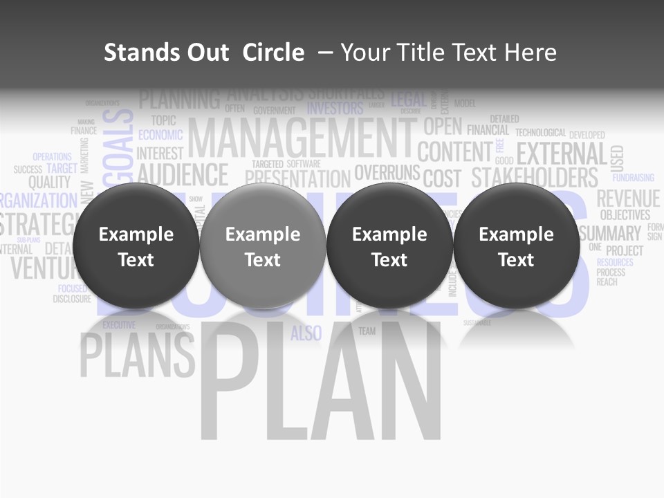 A Business Plan Is Shown In A Word Cloud PowerPoint Template