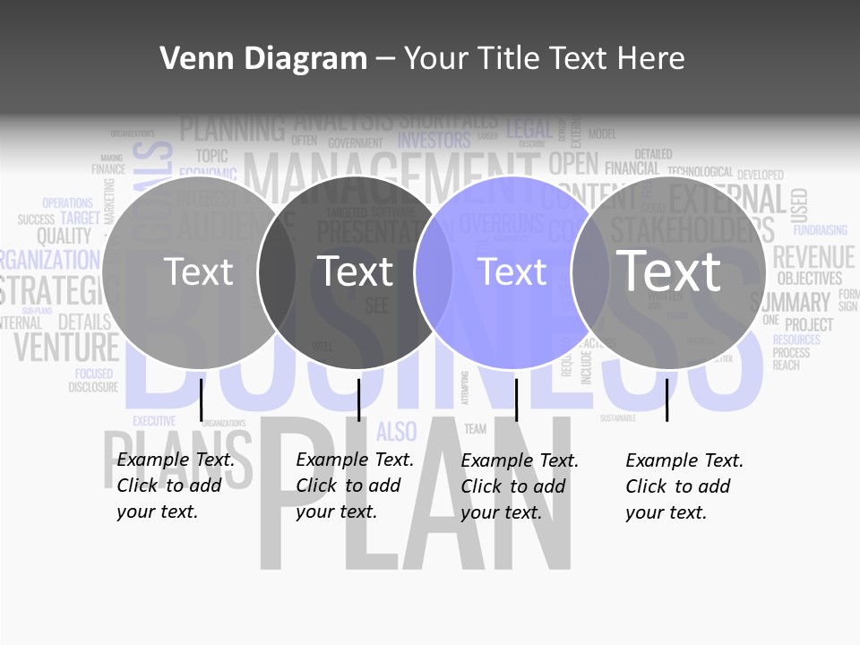 A Business Plan Is Shown In A Word Cloud PowerPoint Template