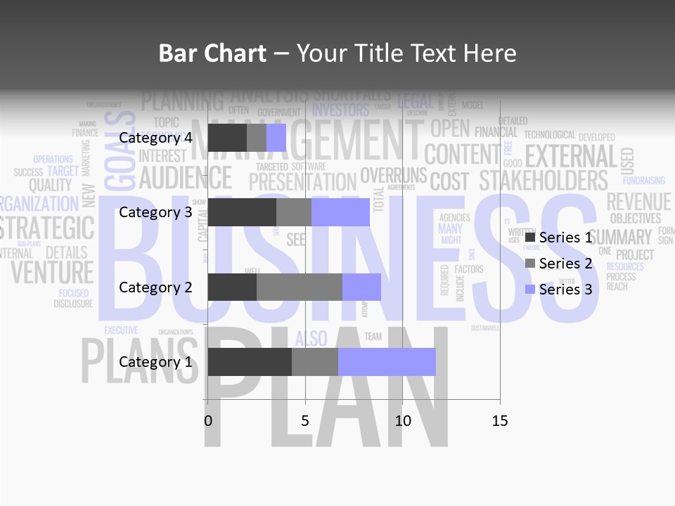 A Business Plan Is Shown In A Word Cloud PowerPoint Template