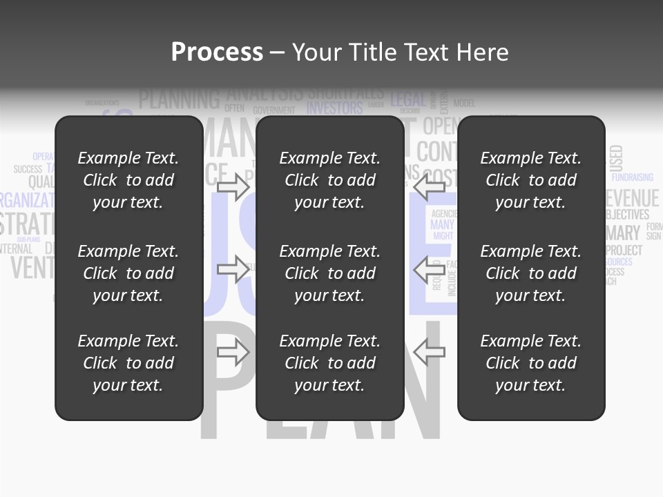A Business Plan Is Shown In A Word Cloud PowerPoint Template