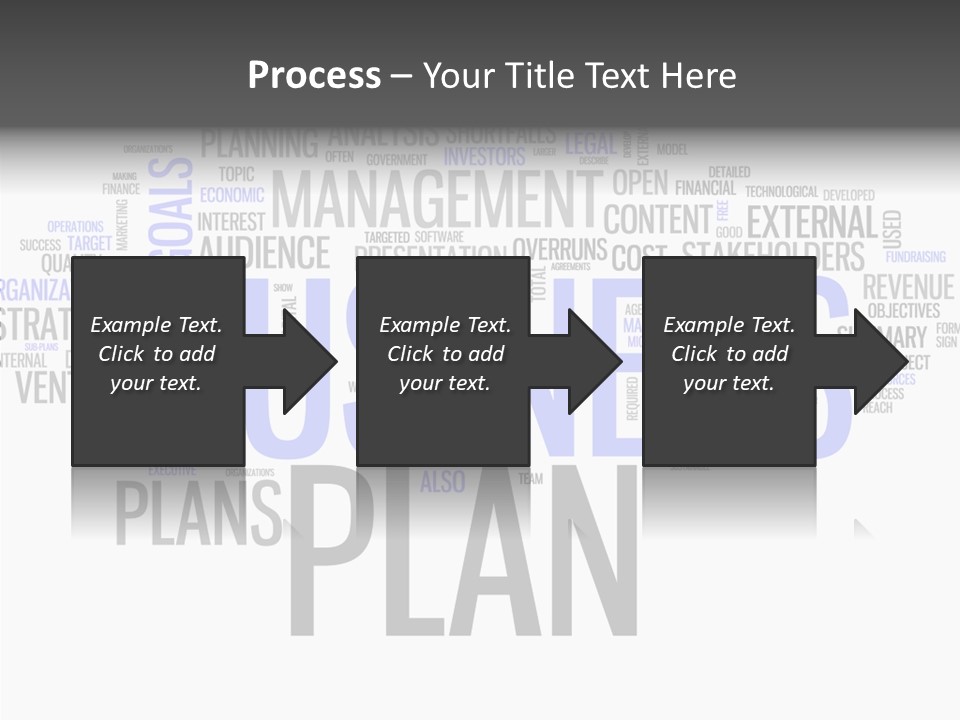 A Business Plan Is Shown In A Word Cloud PowerPoint Template