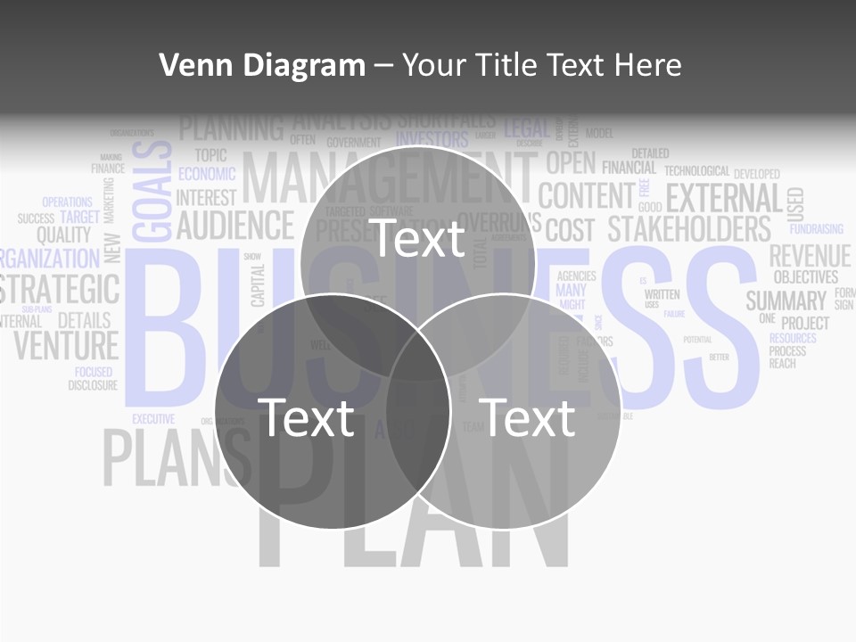 A Business Plan Is Shown In A Word Cloud PowerPoint Template