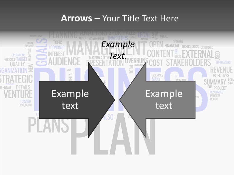 A Business Plan Is Shown In A Word Cloud PowerPoint Template