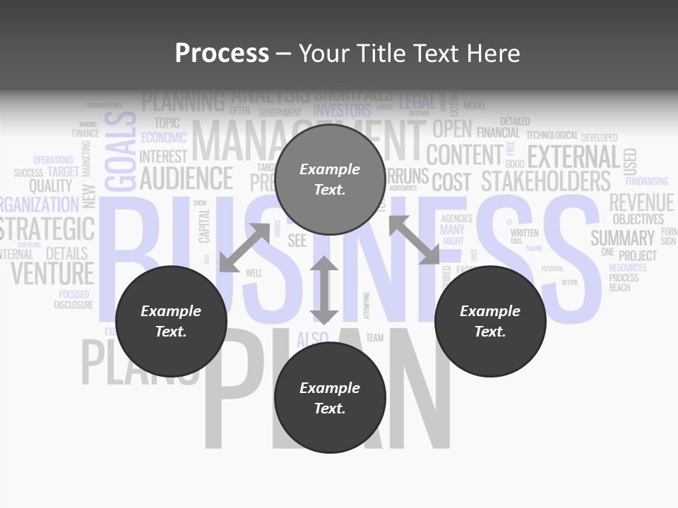 A Business Plan Is Shown In A Word Cloud PowerPoint Template