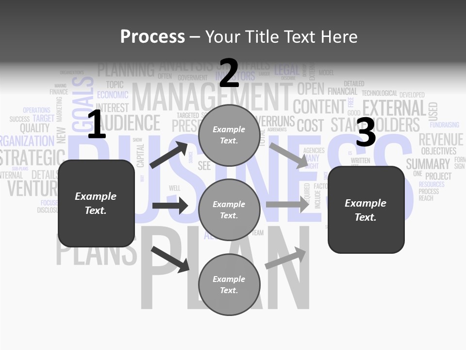 A Business Plan Is Shown In A Word Cloud PowerPoint Template