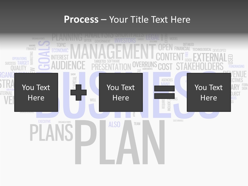 A Business Plan Is Shown In A Word Cloud PowerPoint Template