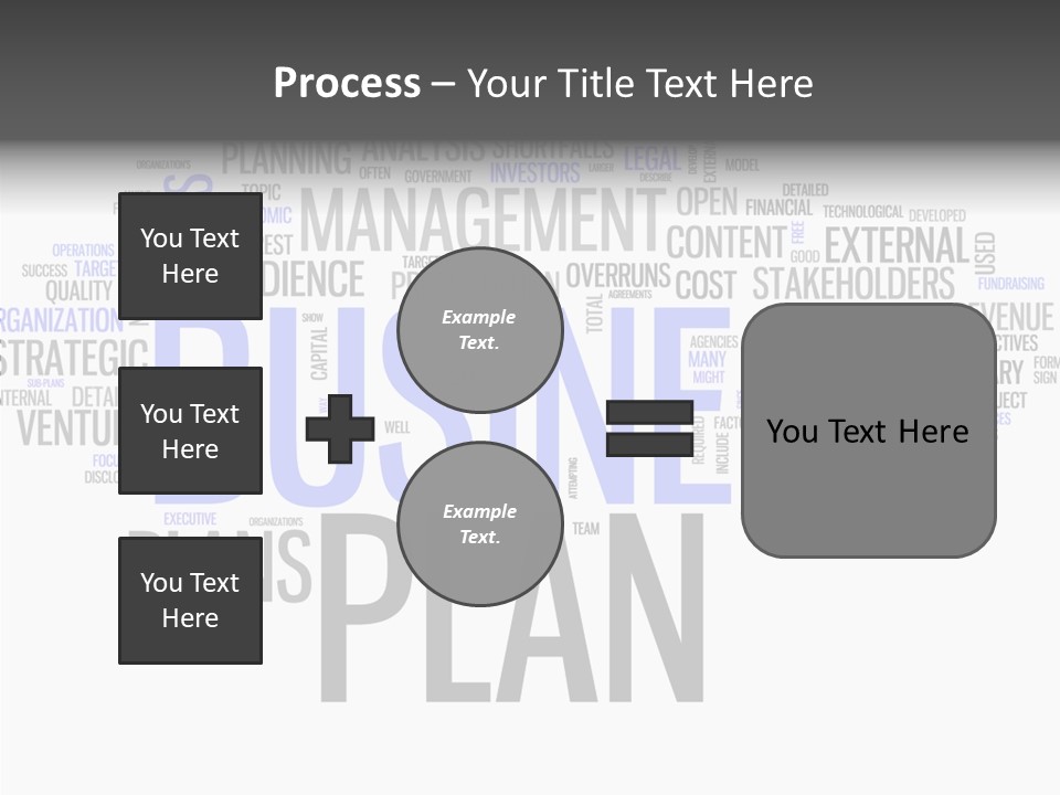 A Business Plan Is Shown In A Word Cloud PowerPoint Template