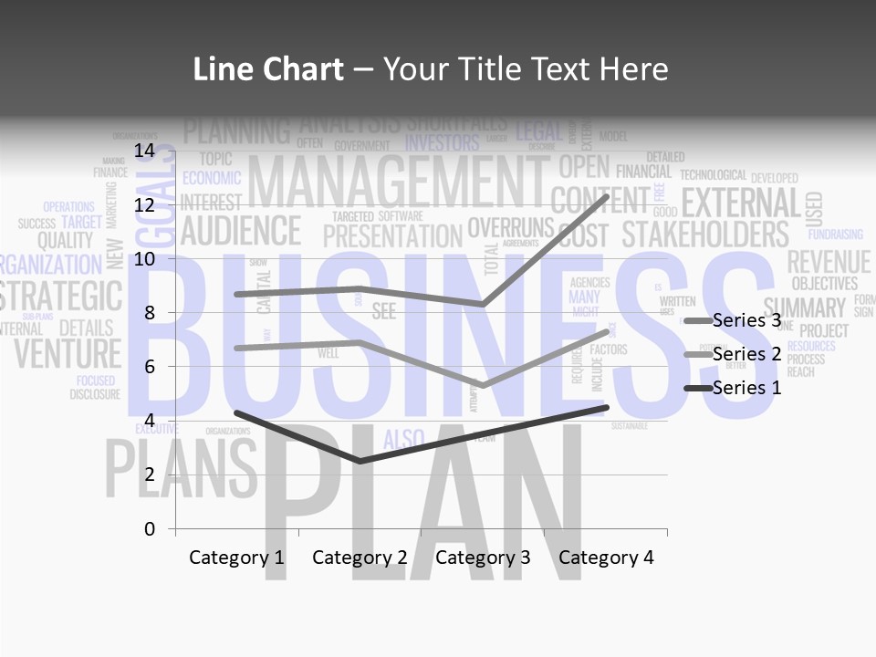 A Business Plan Is Shown In A Word Cloud PowerPoint Template