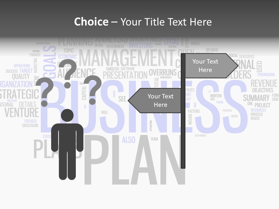 A Business Plan Is Shown In A Word Cloud PowerPoint Template