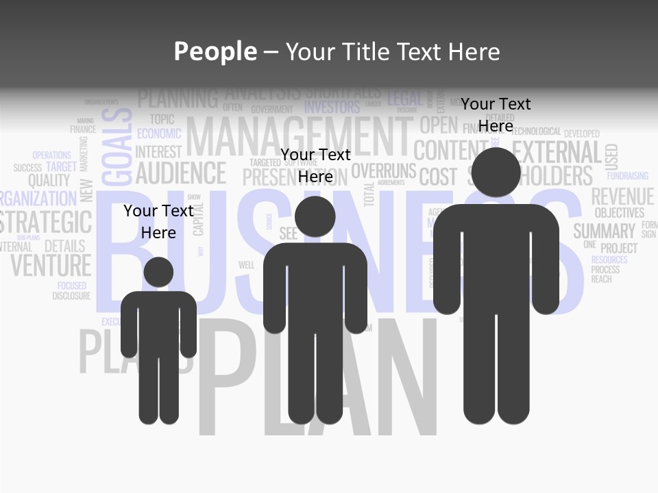 A Business Plan Is Shown In A Word Cloud PowerPoint Template