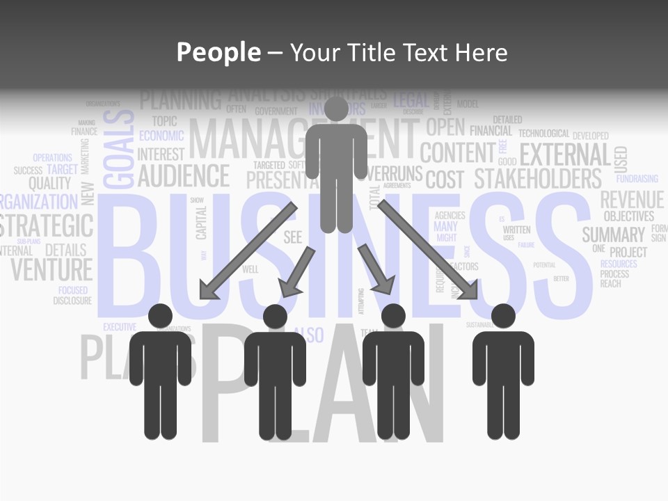 A Business Plan Is Shown In A Word Cloud PowerPoint Template