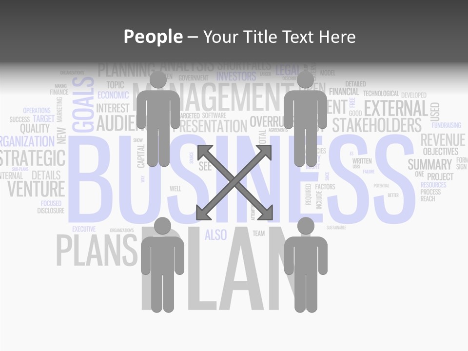 A Business Plan Is Shown In A Word Cloud PowerPoint Template