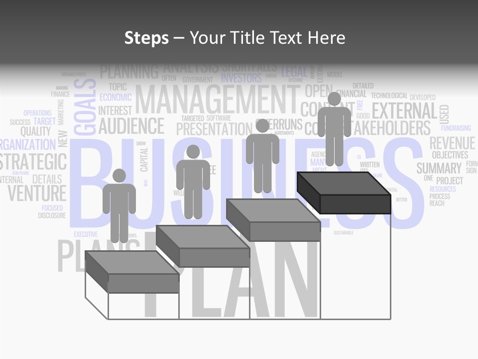 A Business Plan Is Shown In A Word Cloud PowerPoint Template