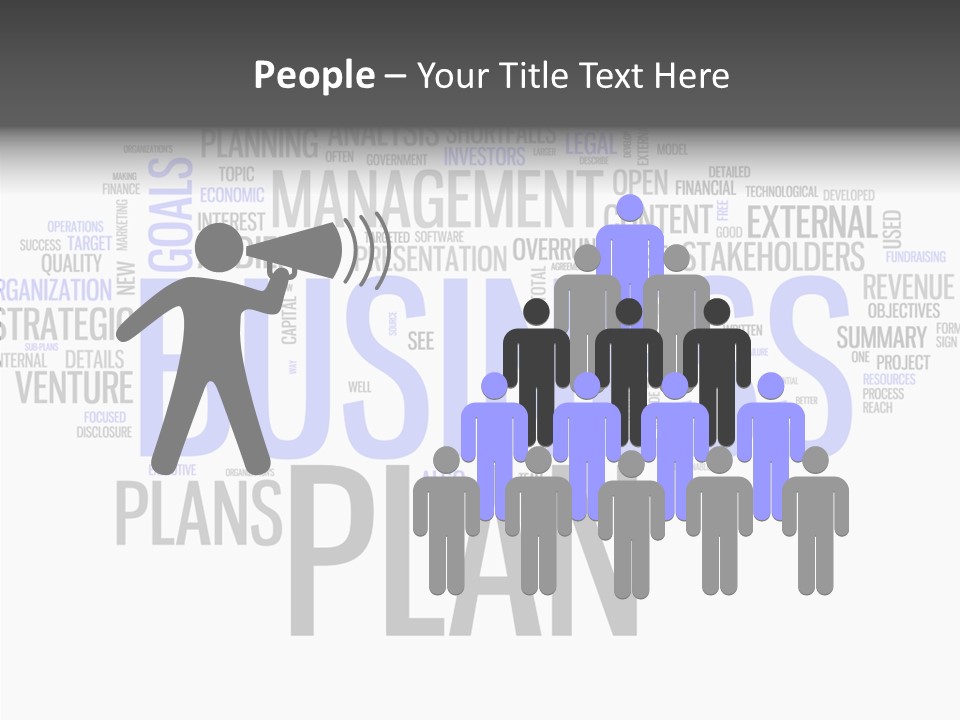 A Business Plan Is Shown In A Word Cloud PowerPoint Template