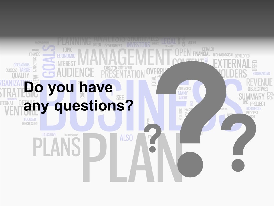 A Business Plan Is Shown In A Word Cloud PowerPoint Template