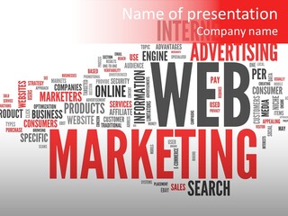 A Word Cloud With The Words Web Marketing On It PowerPoint Template