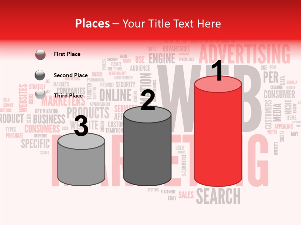 A Word Cloud With The Words Web Marketing On It PowerPoint Template