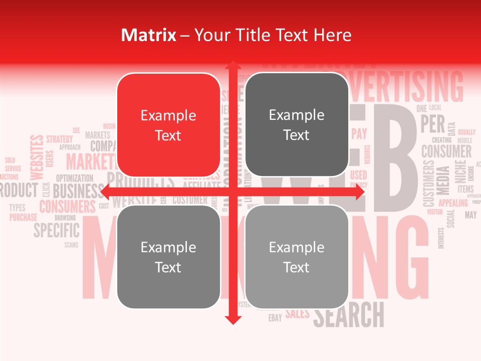 A Word Cloud With The Words Web Marketing On It PowerPoint Template
