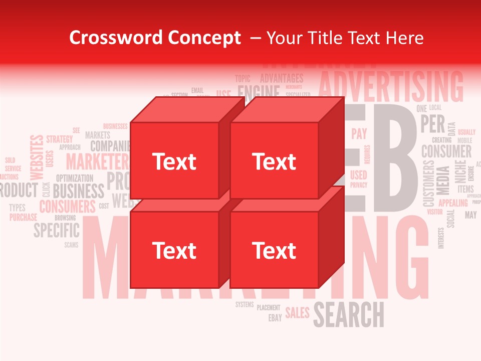 A Word Cloud With The Words Web Marketing On It PowerPoint Template