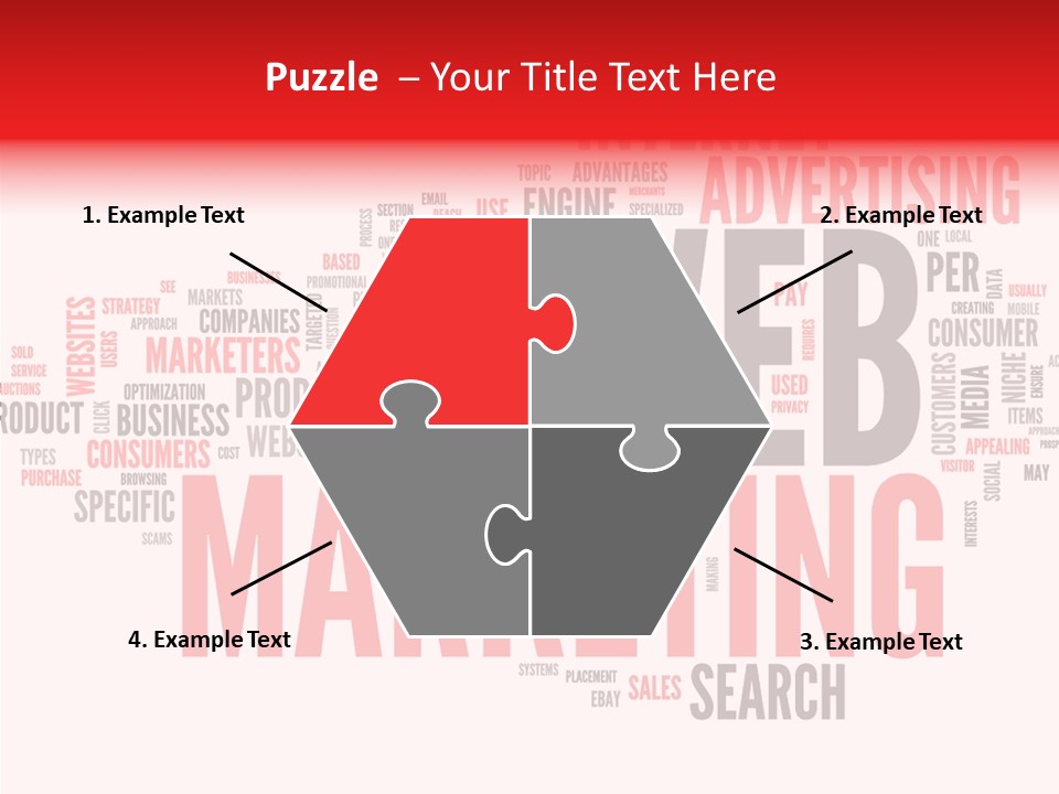 A Word Cloud With The Words Web Marketing On It PowerPoint Template