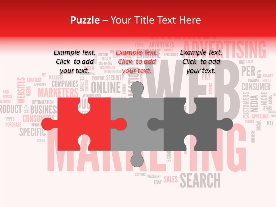 A Word Cloud With The Words Web Marketing On It PowerPoint Template