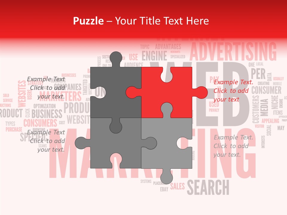 A Word Cloud With The Words Web Marketing On It PowerPoint Template