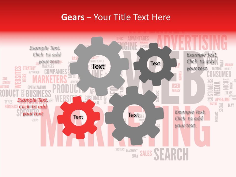 A Word Cloud With The Words Web Marketing On It PowerPoint Template
