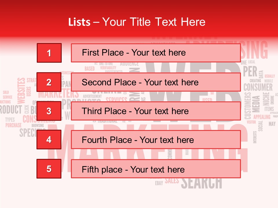 A Word Cloud With The Words Web Marketing On It PowerPoint Template