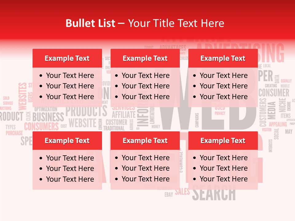 A Word Cloud With The Words Web Marketing On It PowerPoint Template