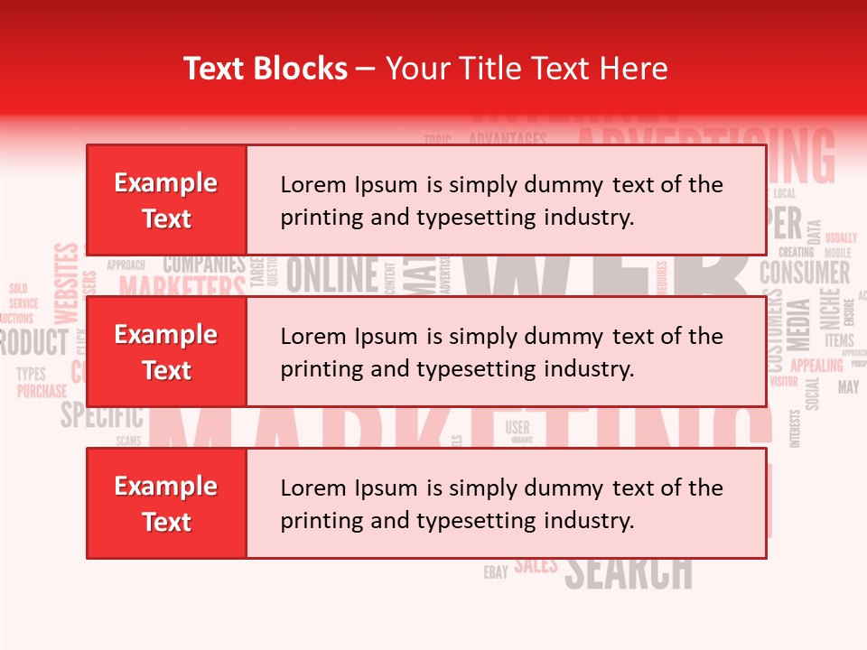 A Word Cloud With The Words Web Marketing On It PowerPoint Template