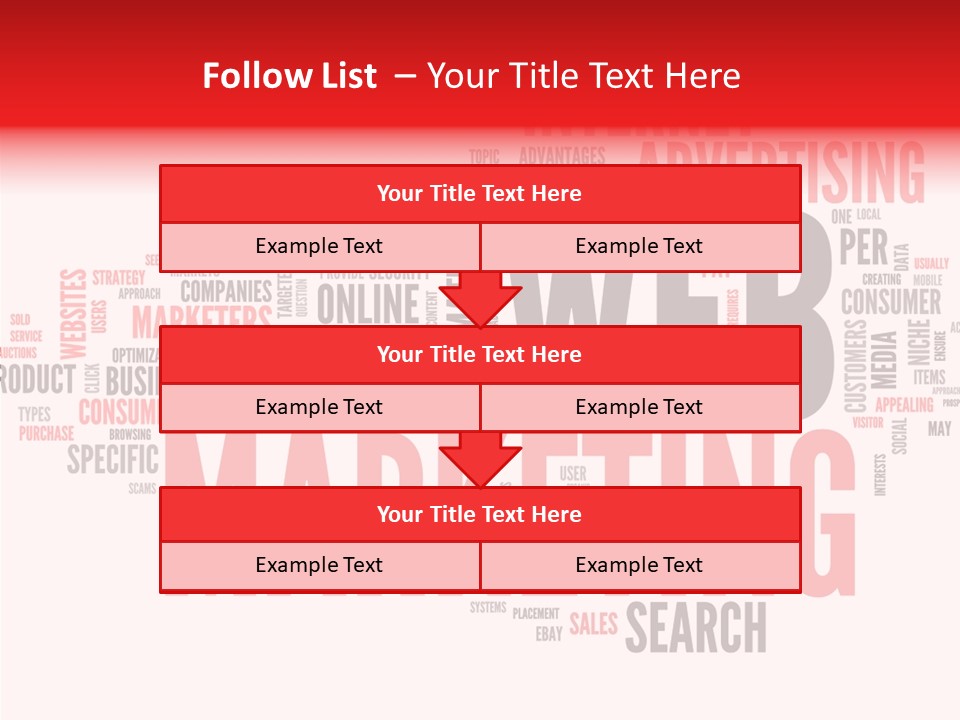 A Word Cloud With The Words Web Marketing On It PowerPoint Template