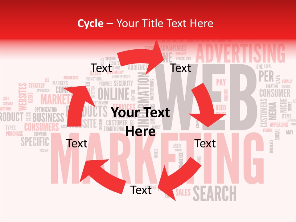 A Word Cloud With The Words Web Marketing On It PowerPoint Template