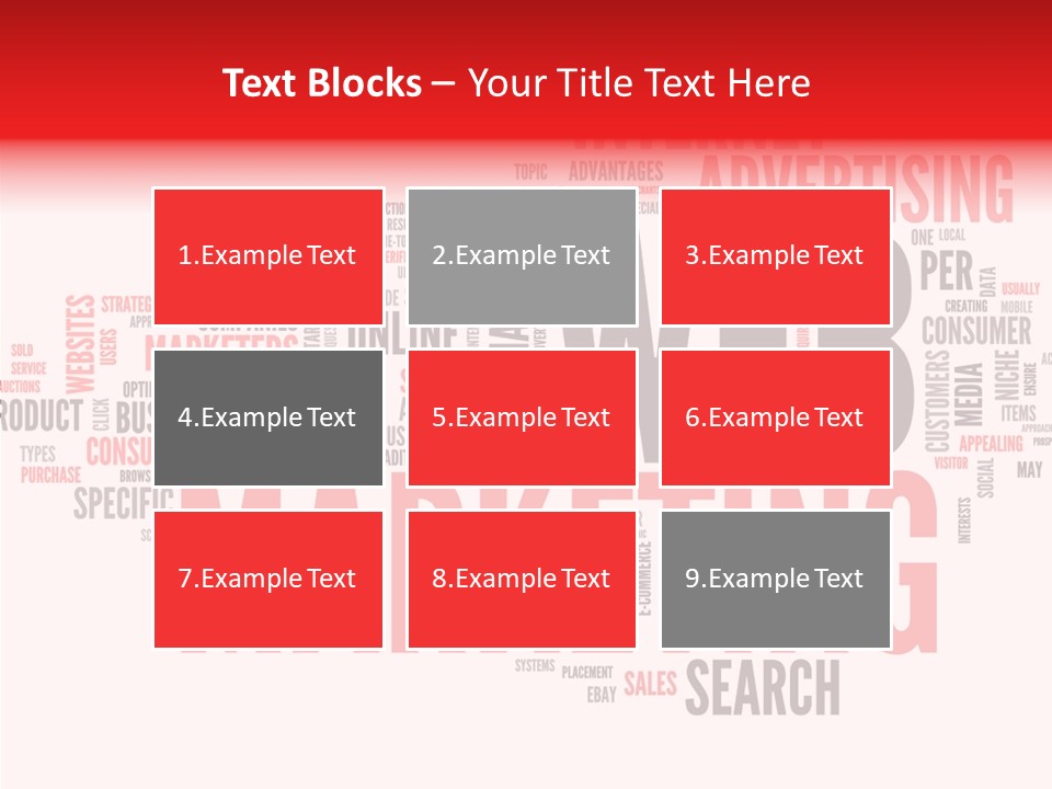 A Word Cloud With The Words Web Marketing On It PowerPoint Template