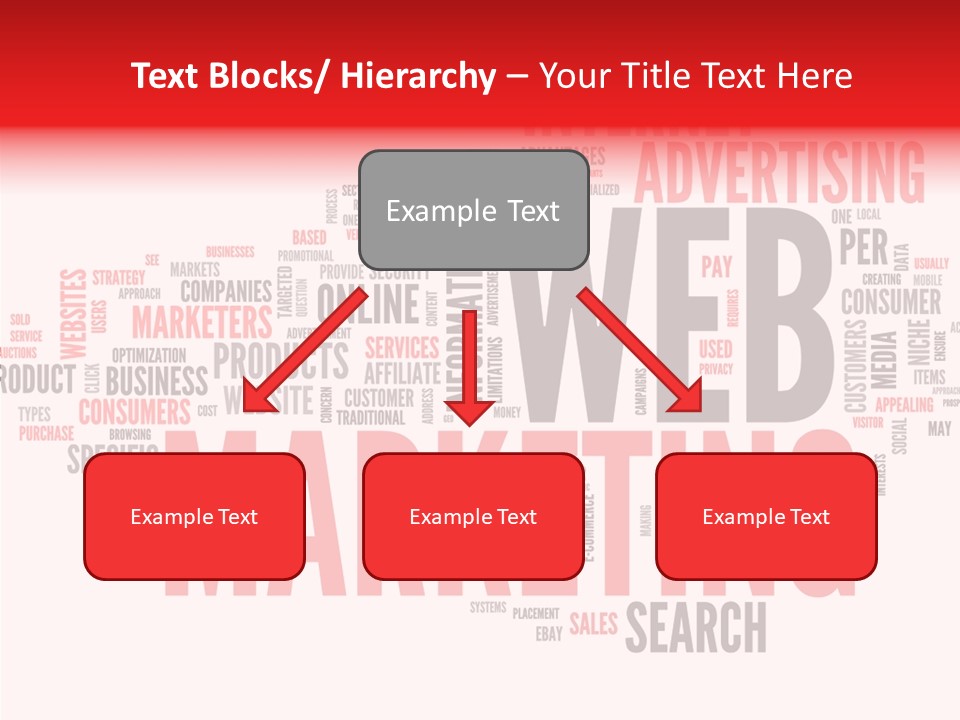 A Word Cloud With The Words Web Marketing On It PowerPoint Template