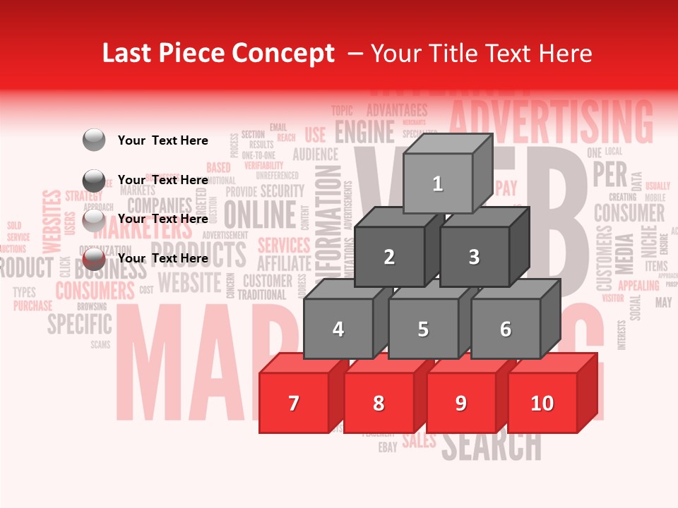 A Word Cloud With The Words Web Marketing On It PowerPoint Template