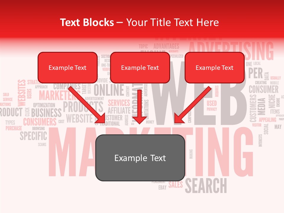 A Word Cloud With The Words Web Marketing On It PowerPoint Template