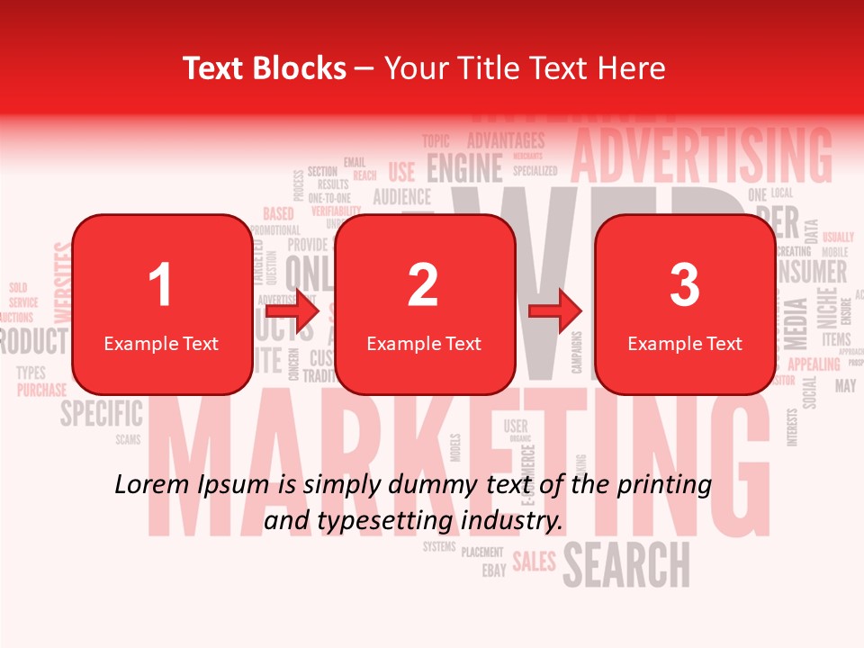 A Word Cloud With The Words Web Marketing On It PowerPoint Template
