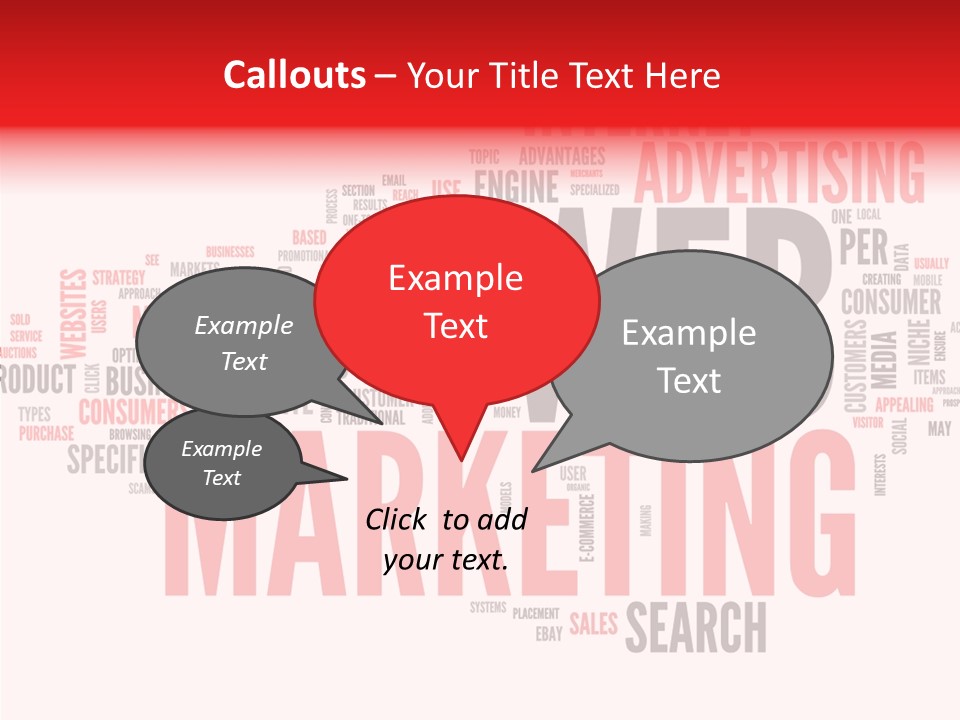 A Word Cloud With The Words Web Marketing On It PowerPoint Template