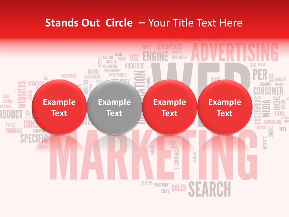 A Word Cloud With The Words Web Marketing On It PowerPoint Template
