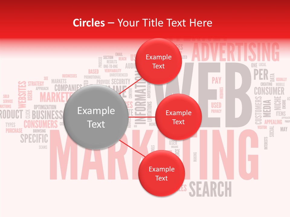 A Word Cloud With The Words Web Marketing On It PowerPoint Template