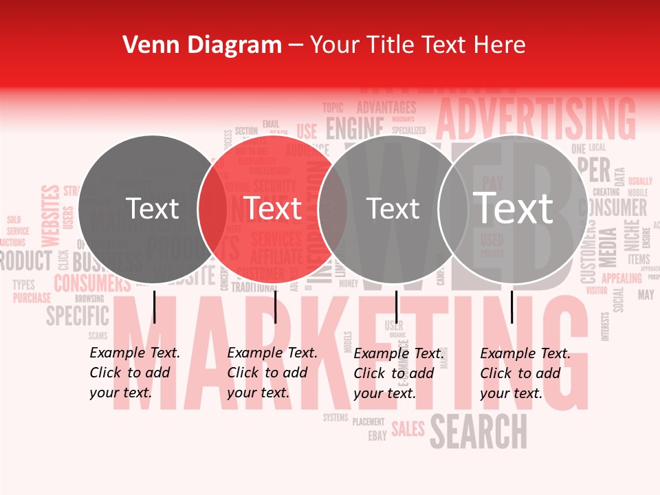 A Word Cloud With The Words Web Marketing On It PowerPoint Template