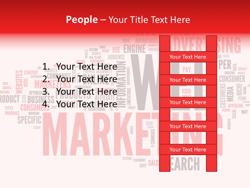 A Word Cloud With The Words Web Marketing On It PowerPoint Template