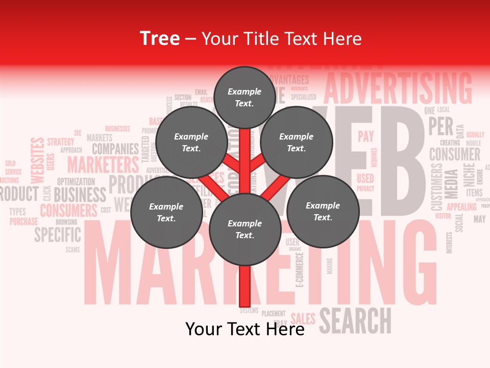 A Word Cloud With The Words Web Marketing On It PowerPoint Template