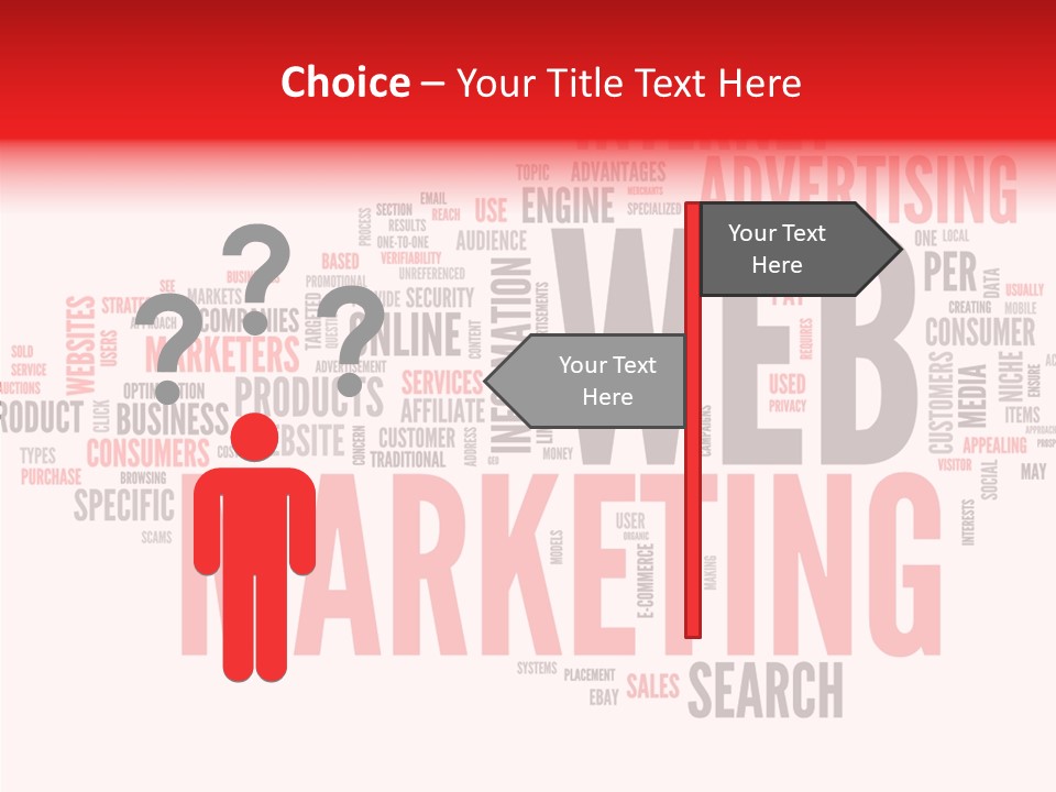 A Word Cloud With The Words Web Marketing On It PowerPoint Template