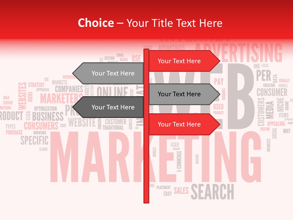 A Word Cloud With The Words Web Marketing On It PowerPoint Template