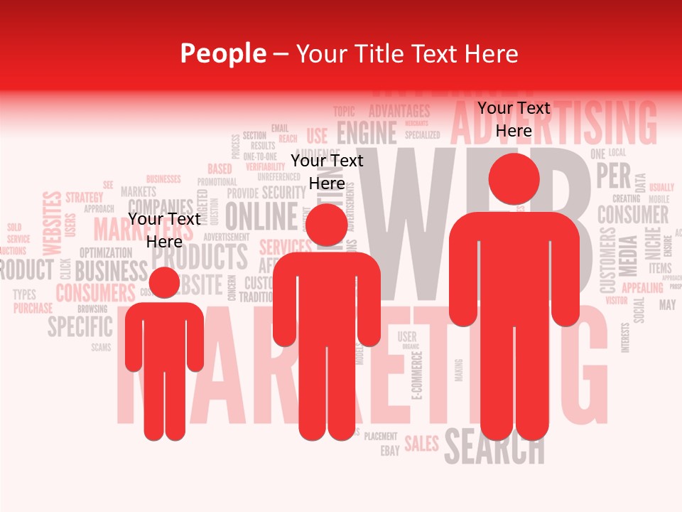 A Word Cloud With The Words Web Marketing On It PowerPoint Template